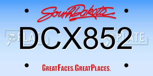 DCX852 South Dakota License Plate