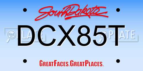 DCX85T South Dakota License Plate