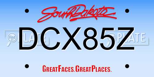 DCX85Z South Dakota License Plate