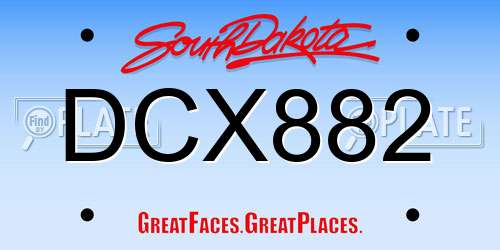 DCX882 South Dakota License Plate