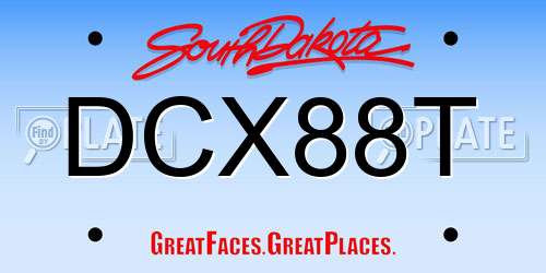 DCX88T South Dakota License Plate
