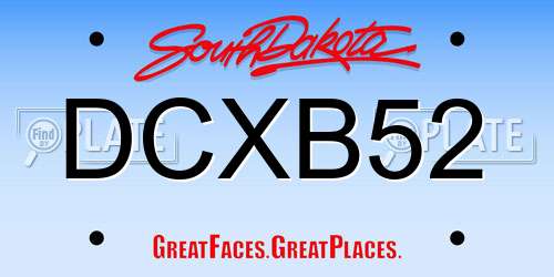 DCXB52 South Dakota License Plate