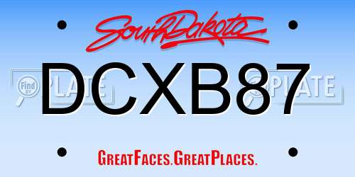 DCXB87 South Dakota License Plate