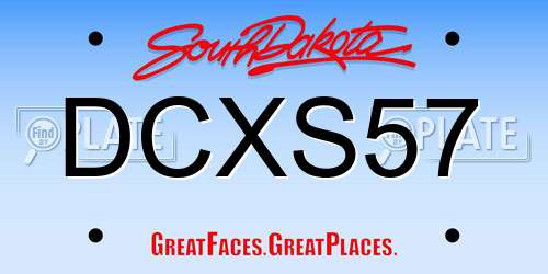 DCXS57 South Dakota License Plate