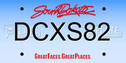 DCXS82 South Dakota License Plate