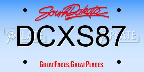 DCXS87 South Dakota License Plate