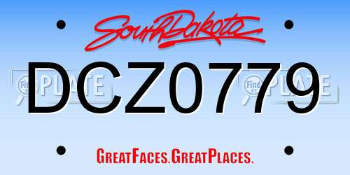DCZ0779 South Dakota License Plate