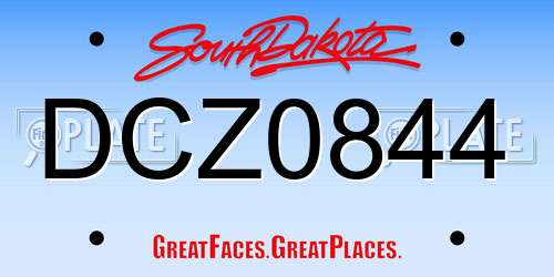 DCZ0844 South Dakota License Plate