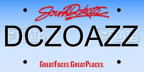 DCZOAZZ South Dakota License Plate