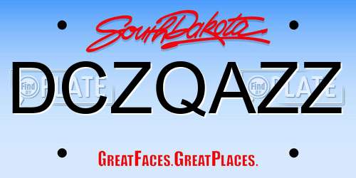 DCZQAZZ South Dakota License Plate
