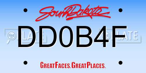 DD0B4F South Dakota License Plate