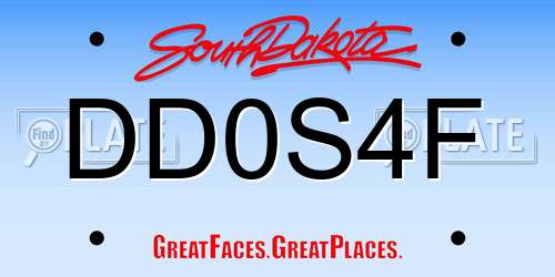DD0S4F South Dakota License Plate
