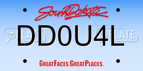 DD0U4L South Dakota License Plate