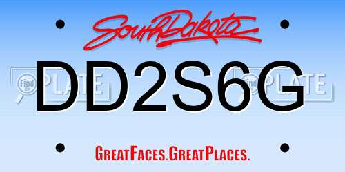 DD2S6G South Dakota License Plate