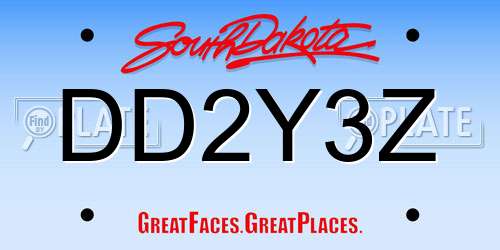 DD2Y3Z South Dakota License Plate