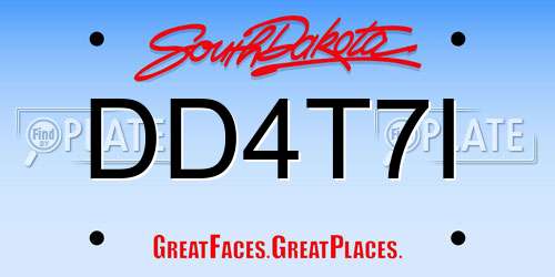 DD4T7I South Dakota License Plate