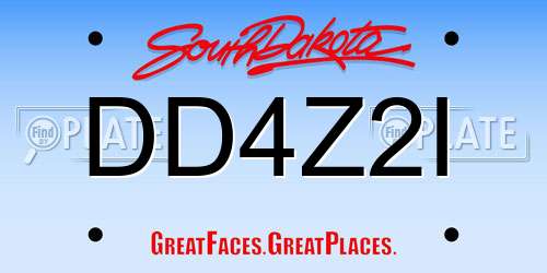 DD4Z2I South Dakota License Plate