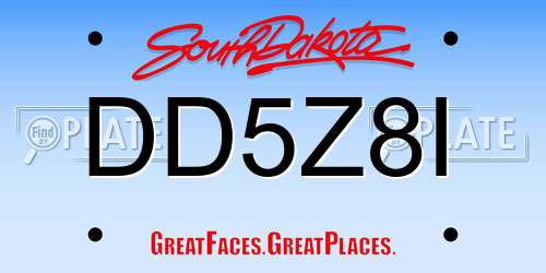 DD5Z8I South Dakota License Plate