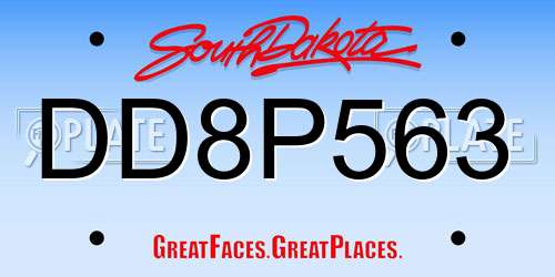 DD8P563 South Dakota License Plate