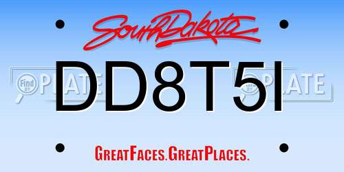 DD8T5I South Dakota License Plate