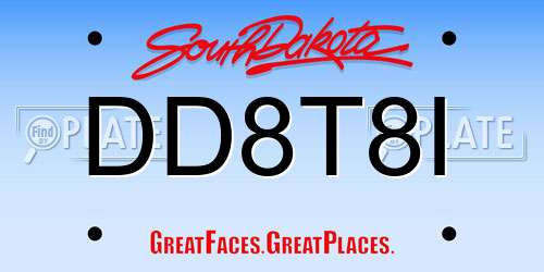 DD8T8I South Dakota License Plate