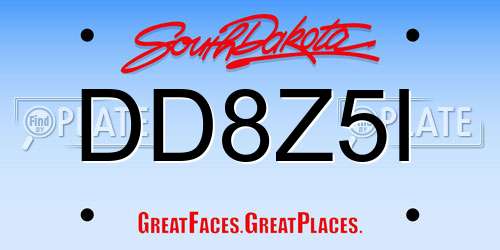 DD8Z5I South Dakota License Plate