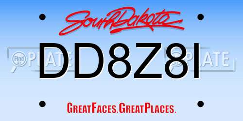DD8Z8I South Dakota License Plate