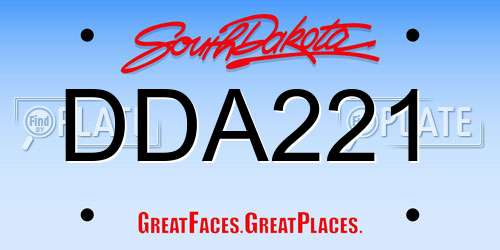 DDA221 South Dakota License Plate