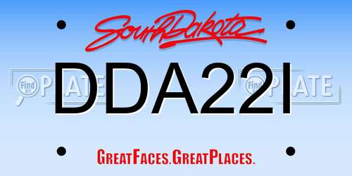 DDA22I South Dakota License Plate