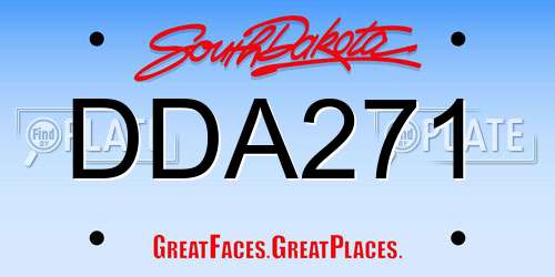 DDA271 South Dakota License Plate