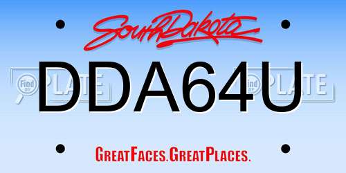 DDA64U South Dakota License Plate