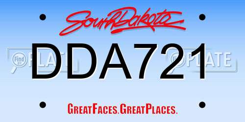 DDA721 South Dakota License Plate