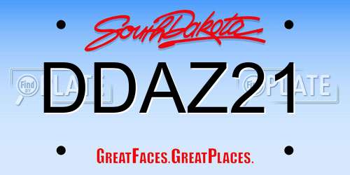 DDAZ21 South Dakota License Plate