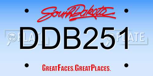 DDB251 South Dakota License Plate