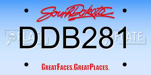 DDB281 South Dakota License Plate