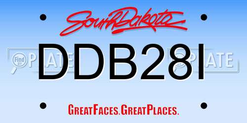 DDB28I South Dakota License Plate