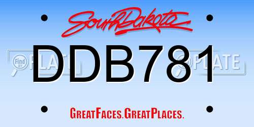 DDB781 South Dakota License Plate