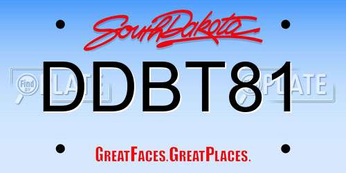 DDBT81 South Dakota License Plate