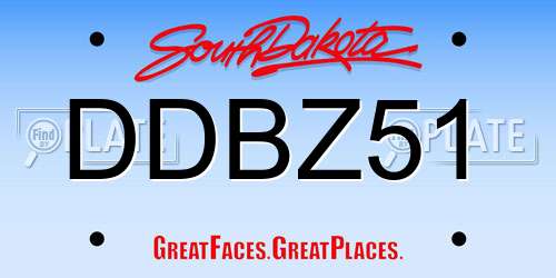 DDBZ51 South Dakota License Plate