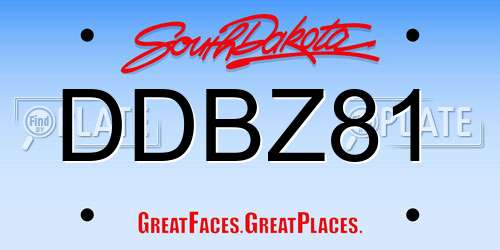DDBZ81 South Dakota License Plate