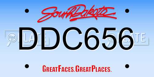 DDC656 South Dakota License Plate