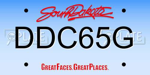DDC65G South Dakota License Plate