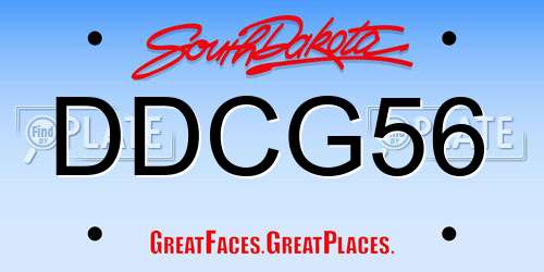 DDCG56 South Dakota License Plate