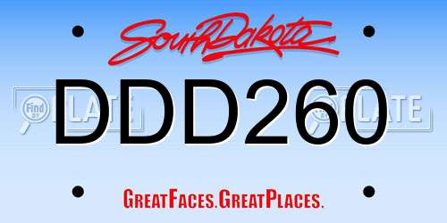 DDD260 South Dakota License Plate