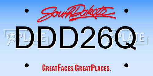 DDD26Q South Dakota License Plate