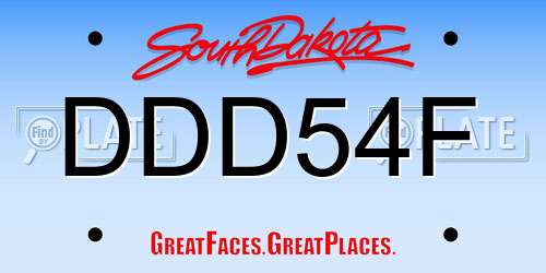 DDD54F South Dakota License Plate