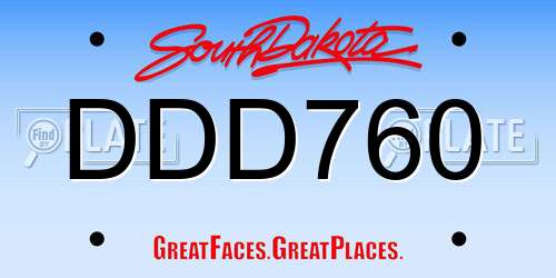 DDD760 South Dakota License Plate