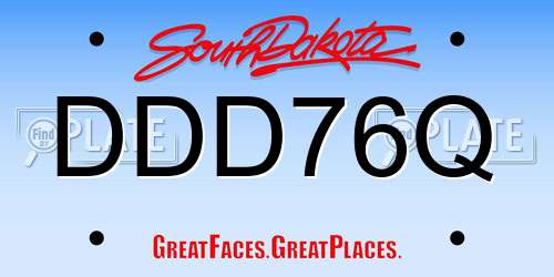 DDD76Q South Dakota License Plate
