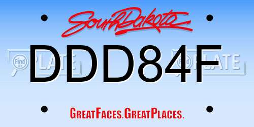 DDD84F South Dakota License Plate