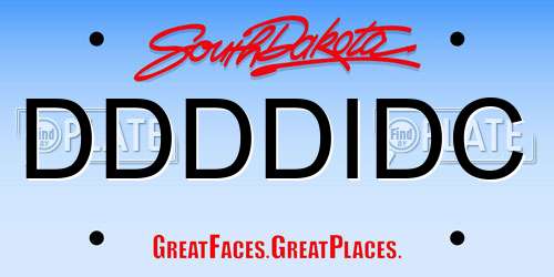DDDDIDC South Dakota License Plate